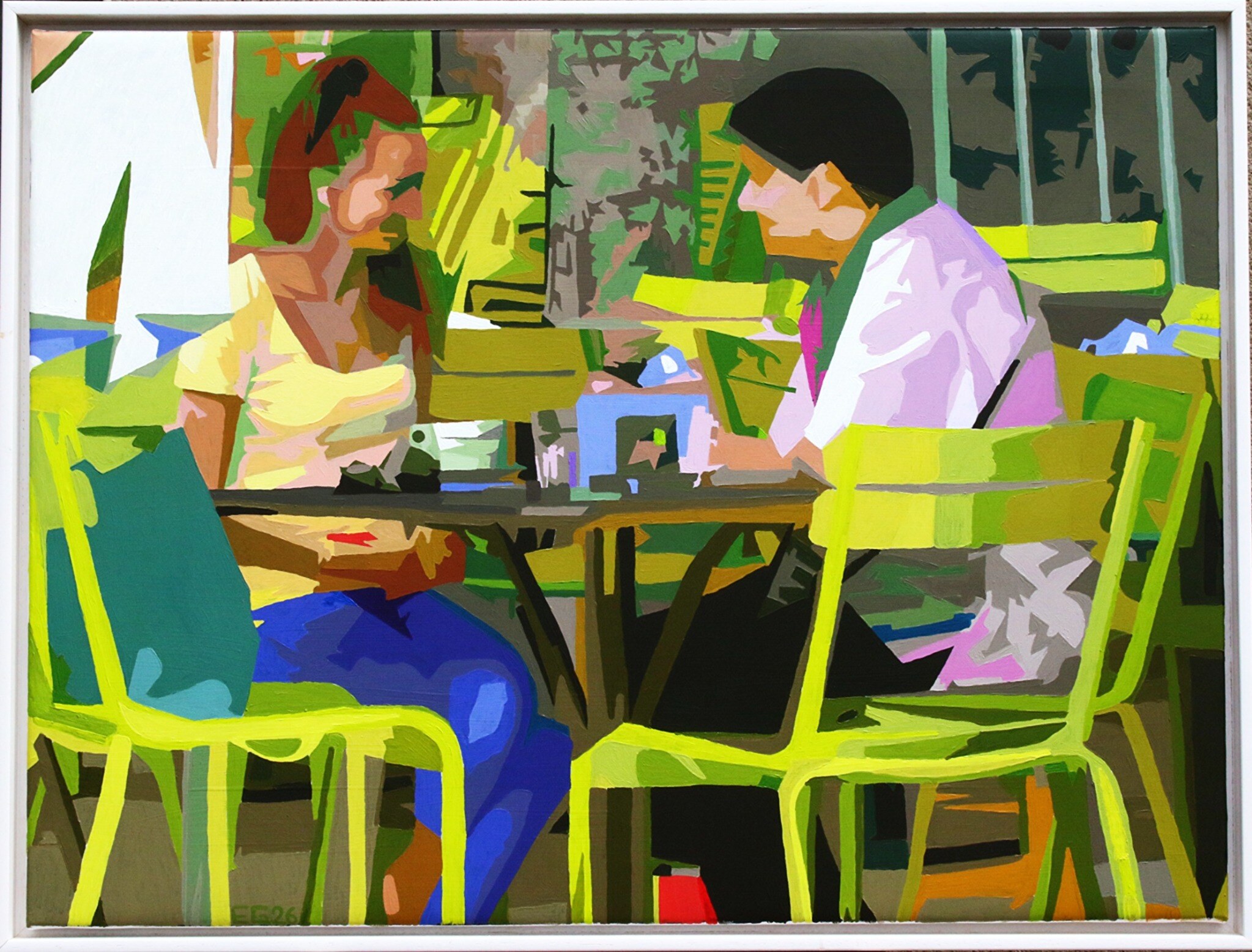 L’Entretien de recrutement, acrylique sur toile d’Éric Gendreau