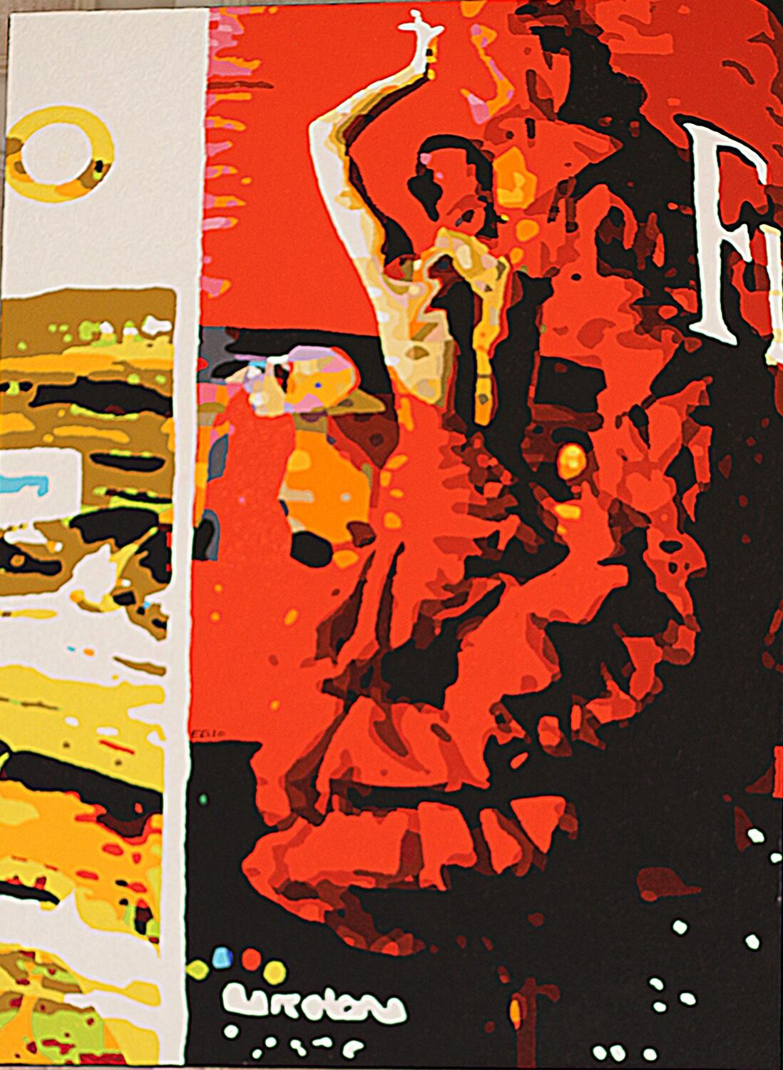 Flamenco à Barcelone, acrylique sur toile d’Éric Gendreau